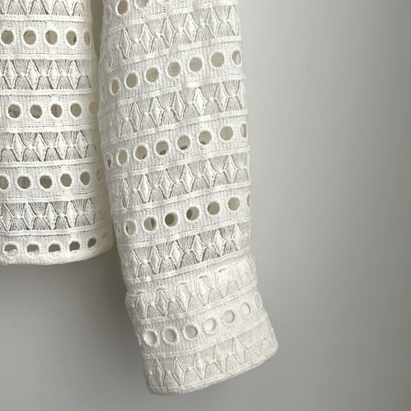 Boden White Macie Lace Eyelet Button Down Top - Picture 7 of 11